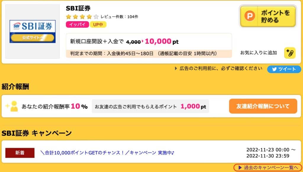 2022年にあった過去のSBI証券キャンペーン情報はありますか？①