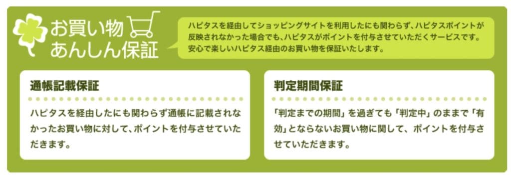 ハピタス｜お買い物あんしん保証制度